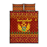 Montenegro Christmas Quilt Bed Set with Red-Gold Theme, Double-Headed Eagle, and Santa Motif - Wonder Print Shop