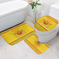 Myanmar Christmas Bathroom Set with Yellow-Red-Green Theme, National Emblem, and Star Motif - Wonder Print Shop