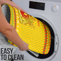 Myanmar Christmas Bathroom Set with Yellow-Red-Green Theme, National Emblem, and Star Motif - Wonder Print Shop