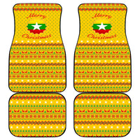 Myanmar Christmas Car Mats with Yellow-Red-Green Theme, National Emblem, and Star Motif - Wonder Print Shop