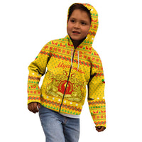 Myanmar Christmas Kid Hoodie with Yellow-Red-Green Theme, National Emblem, and Star Motif - Wonder Print Shop