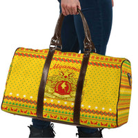 Myanmar Christmas Travel Bag with Yellow-Red-Green Theme, National Emblem, and Star Motif - Wonder Print Shop