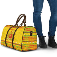 Myanmar Christmas Travel Bag with Yellow-Red-Green Theme, National Emblem, and Star Motif - Wonder Print Shop