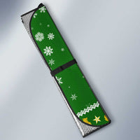 Myanmar Christmas Auto Sun Shade with Green-Gold Theme, Chinthe Lion, and Santa Motif - Wonder Print Shop