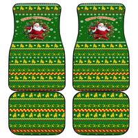 Myanmar Christmas Car Mats with Green-Gold Theme, Chinthe Lion, and Santa Motif - Wonder Print Shop