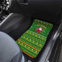 Myanmar Christmas Car Mats with Green-Gold Theme, Chinthe Lion, and Santa Motif - Wonder Print Shop