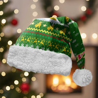 Myanmar Christmas Santa Hat with Green-Gold Theme, Chinthe Lion, and Santa Motif - Wonder Print Shop