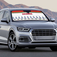 Namibia Christmas Auto Sun Shade with Red-Green Theme, Coat of Arms, and National Flag Motif - Wonder Print Shop