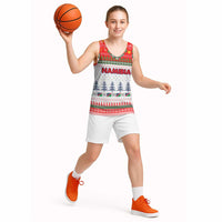 Namibia Christmas Basketball Jersey with Red-Green Theme, Coat of Arms, and National Flag Motif - Wonder Print Shop