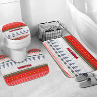 Namibia Christmas Bathroom Set with Red-Green Theme, Coat of Arms, and National Flag Motif - Wonder Print Shop