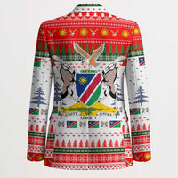 Namibia Christmas Blazer with Red-Green Theme, Coat of Arms, and National Flag Motif - Wonder Print Shop