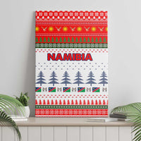 Namibia Christmas Canvas Wall Art with Red-Green Theme, Coat of Arms, and National Flag Motif - Wonder Print Shop