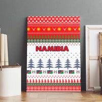 Namibia Christmas Canvas Wall Art with Red-Green Theme, Coat of Arms, and National Flag Motif - Wonder Print Shop