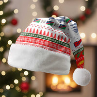Namibia Christmas Santa Hat with Red-Green Theme, Coat of Arms, and National Flag Motif - Wonder Print Shop