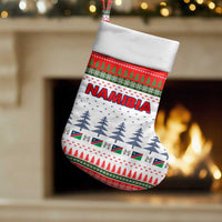 Namibia Christmas Stocking with Red-Green Theme, Coat of Arms, and National Flag Motif - Wonder Print Shop