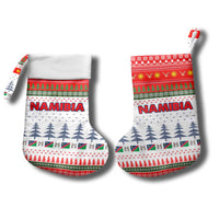 Namibia Christmas Stocking with Red-Green Theme, Coat of Arms, and National Flag Motif - Wonder Print Shop