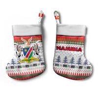 Namibia Christmas Stocking with Red-Green Theme, Coat of Arms, and National Flag Motif - Wonder Print Shop