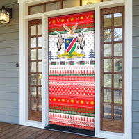 Namibia Christmas Door Cover with Red-Green Theme, Coat of Arms, and National Flag Motif - Wonder Print Shop