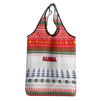 Namibia Christmas Grocery Bag with Red-Green Theme, Coat of Arms, and National Flag Motif - Wonder Print Shop