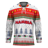 Namibia Christmas Hockey Jersey with Red-Green Theme, Coat of Arms, and National Flag Motif - Wonder Print Shop