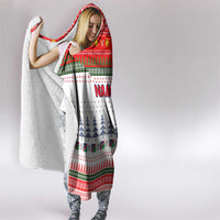 Namibia Christmas Hooded Blanket with Red-Green Theme, Coat of Arms, and National Flag Motif - Wonder Print Shop