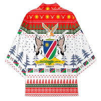 Namibia Christmas Kimono with Red-Green Theme, Coat of Arms, and National Flag Motif - Wonder Print Shop