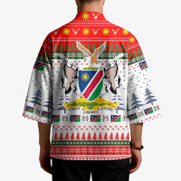 Namibia Christmas Kimono with Red-Green Theme, Coat of Arms, and National Flag Motif - Wonder Print Shop