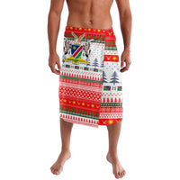 Namibia Christmas Lavalava with Red-Green Theme, Coat of Arms, and National Flag Motif - Wonder Print Shop