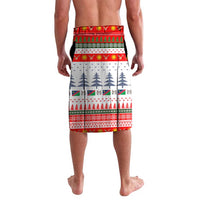 Namibia Christmas Lavalava with Red-Green Theme, Coat of Arms, and National Flag Motif - Wonder Print Shop