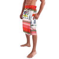 Namibia Christmas Lavalava with Red-Green Theme, Coat of Arms, and National Flag Motif - Wonder Print Shop