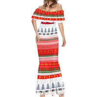 Namibia Christmas Mermaid Dress with Red-Green Theme, Coat of Arms, and National Flag Motif - Wonder Print Shop