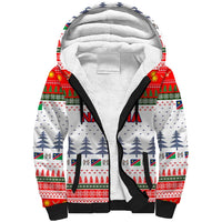 Namibia Christmas Sherpa Hoodie with Red-Green Theme, Coat of Arms, and National Flag Motif - Wonder Print Shop