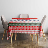 Namibia Christmas Tablecloth with Red-Green Theme, Coat of Arms, and National Flag Motif - Wonder Print Shop