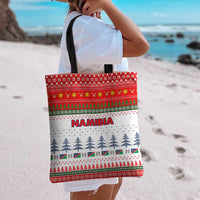 Namibia Christmas Tote Bag with Red-Green Theme, Coat of Arms, and National Flag Motif - Wonder Print Shop