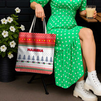 Namibia Christmas Tote Bag with Red-Green Theme, Coat of Arms, and National Flag Motif - Wonder Print Shop