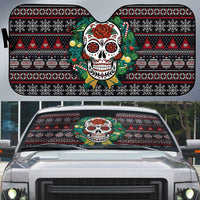 Skull Christmas Auto Sun Shade Xmas Holiday Patterns - Wonder Print Shop