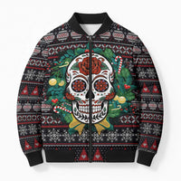 Skull Christmas Bomber Puffer Jacket Xmas Holiday Patterns - Wonder Print Shop