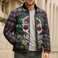 Skull Christmas Bomber Puffer Jacket Xmas Holiday Patterns - Wonder Print Shop