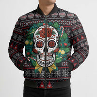 Skull Christmas Bomber Puffer Jacket Xmas Holiday Patterns - Wonder Print Shop