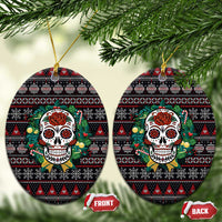 Skull Christmas Ceramic Ornament Xmas Holiday Patterns - Wonder Print Shop