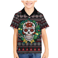 Skull Christmas Family Matching Mermaid Dress and Hawaiian Shirt Xmas Holiday Patterns - Wonder Print Shop