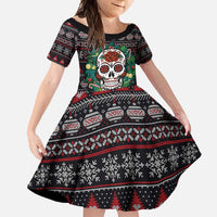 Skull Christmas Family Matching Off Shoulder Maxi Dress and Hawaiian Shirt Xmas Holiday Patterns - Wonder Print Shop