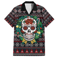 Skull Christmas Family Matching Off Shoulder Maxi Dress and Hawaiian Shirt Xmas Holiday Patterns - Wonder Print Shop