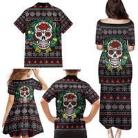 Skull Christmas Family Matching Puletasi and Hawaiian Shirt Xmas Holiday Patterns - Wonder Print Shop