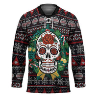 Skull Christmas Hockey Jersey Xmas Holiday Patterns - Wonder Print Shop