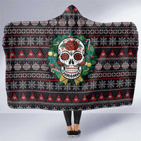 Skull Christmas Hooded Blanket Xmas Holiday Patterns - Wonder Print Shop