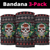Skull Christmas Neck Gaiter Xmas Holiday Patterns - Wonder Print Shop