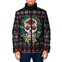 Skull Christmas Padded Jacket Xmas Holiday Patterns - Wonder Print Shop