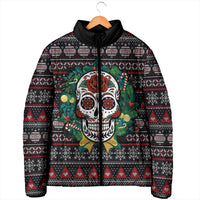 Skull Christmas Padded Jacket Xmas Holiday Patterns - Wonder Print Shop
