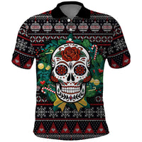 Skull Christmas Polo Shirt Xmas Holiday Patterns - Wonder Print Shop